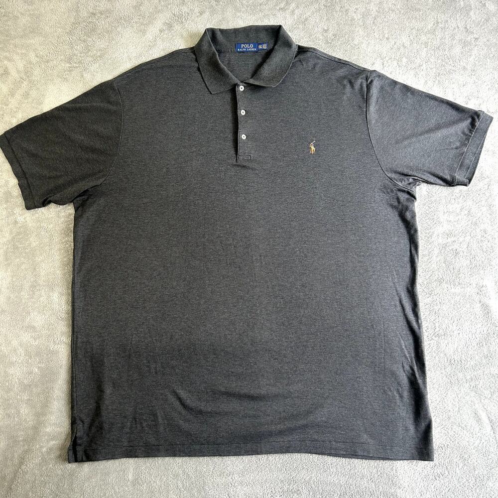 Polo Ralph Lauren Gray Flesh Pony Shirt Mens 4XL Preppy Golf Sporty Athletic